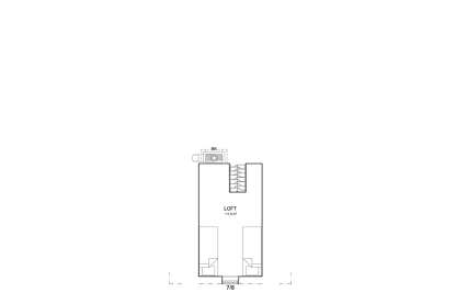 Planritning loftplan fjällstuga med loft 79 kvm Abisko 101 loft