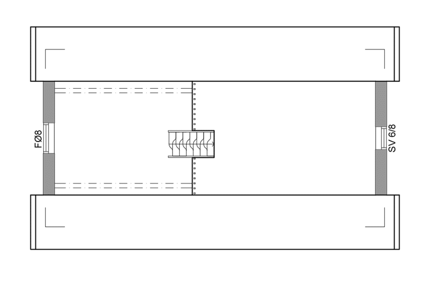Planritning loftplan fritidshus med loft 34 kvm Agö 35-41