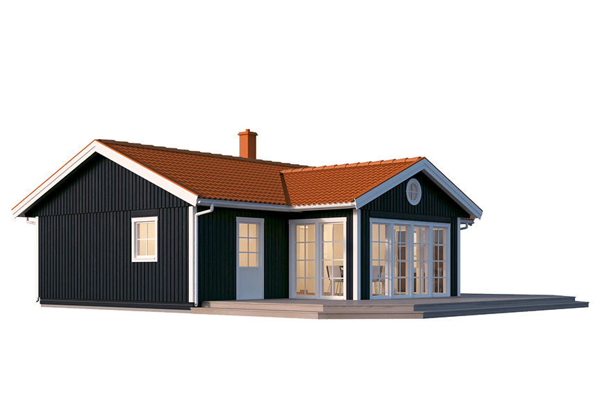 Fritidshus enplanshus vinkelhus Ängnö 23-100 88 kvm