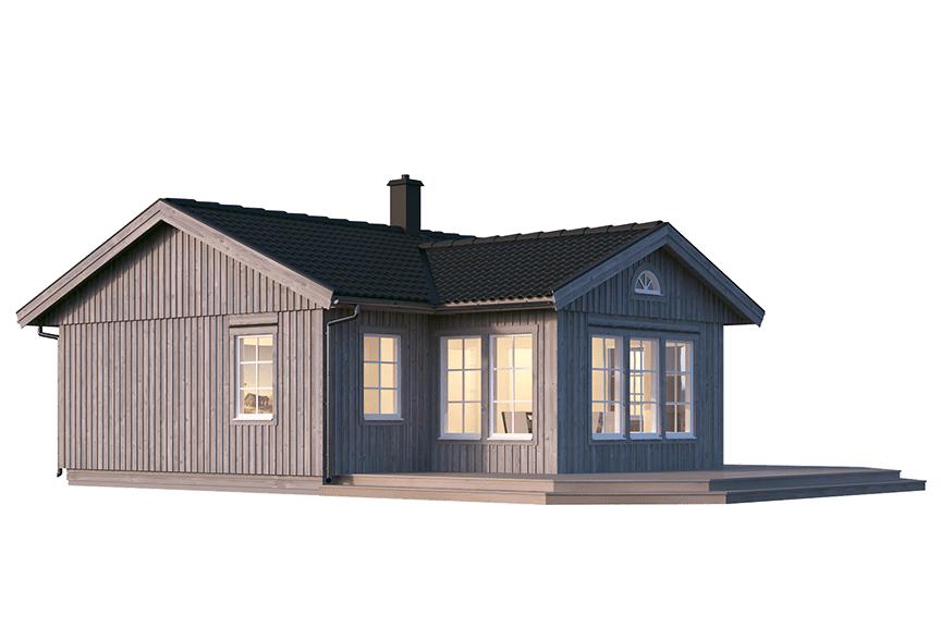 Fritidshus enplanshus vinkelhus Ängnö 23-72 61 kvm