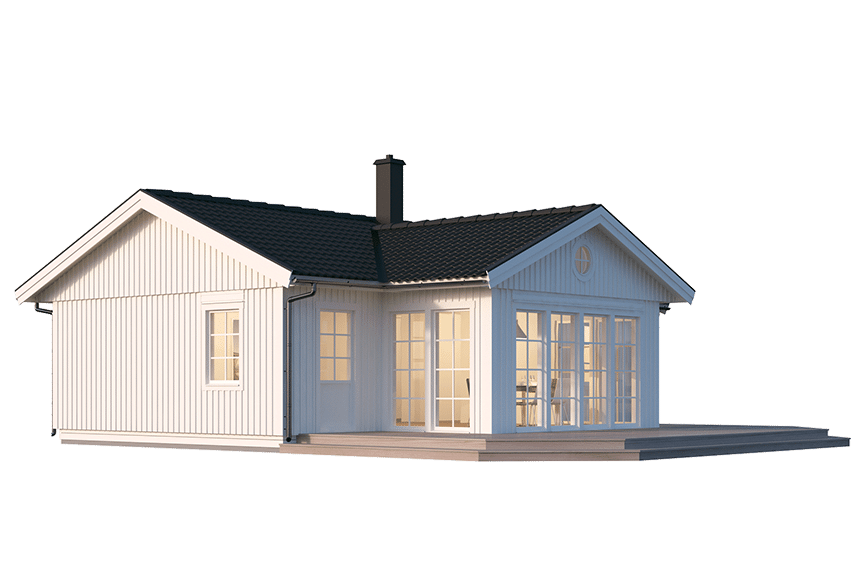 Fritidshus enplanshus vinkelhus Ängnö 23-81 71 kvm