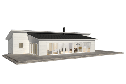 Attityd 157, modernt enplanshus med pulpettak 135 kvm