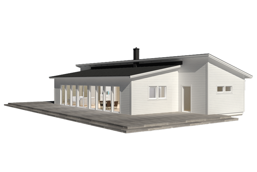 Attityd 157, modernt enplanshus med pulpettak 135 kvm