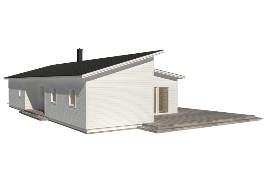 Attityd 157, modernt enplanshus med pulpettak 135 kvm