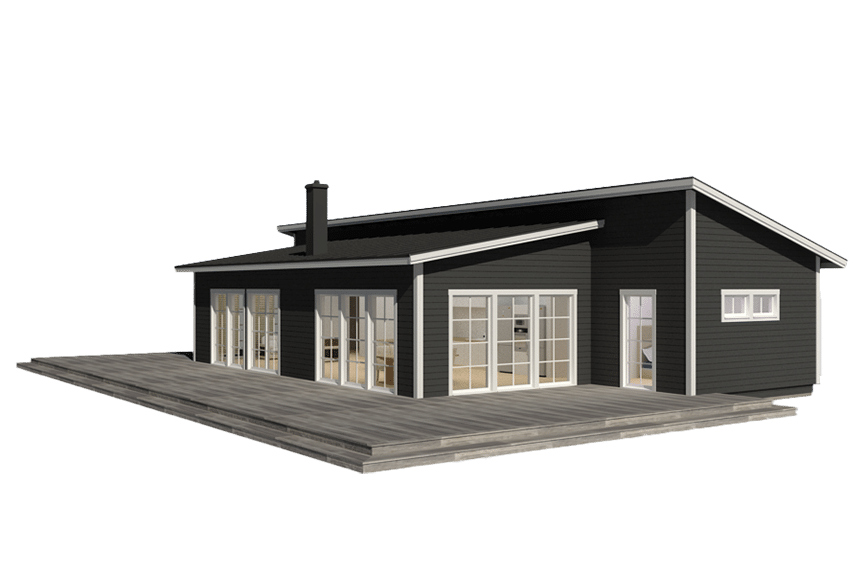 Attityd 146, modernt enplanshus med pulpettak 125 kvm