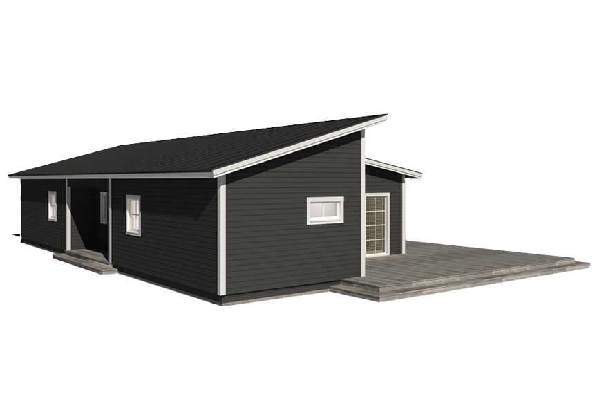 Attityd 146, modernt enplanshus med pulpettak 125 kvm