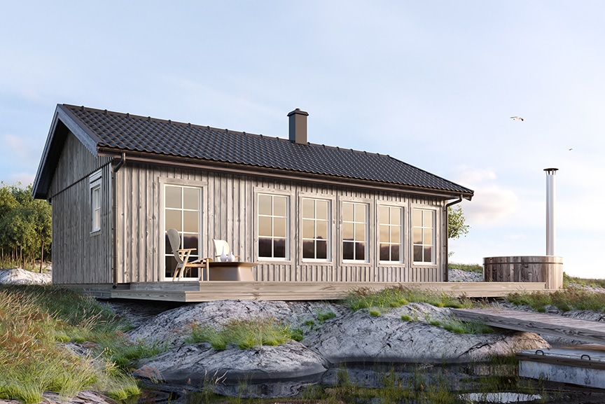 Sandhamn 23-60, enplans fritidshus 52 kvm i miljö