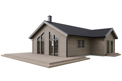 Sylarna 128, enplans fjällstuga timmerhus 103 kvm