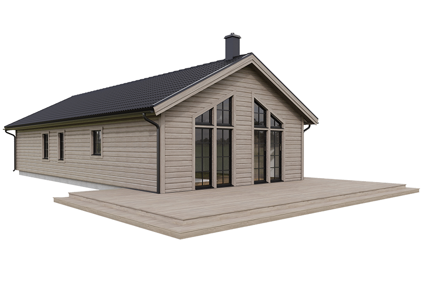 Sylarna 128, enplans fjällstuga timmerhus 103 kvm