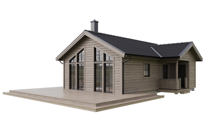 Sylarna 71, enplans fjällstuga timmerhus 54 kvm