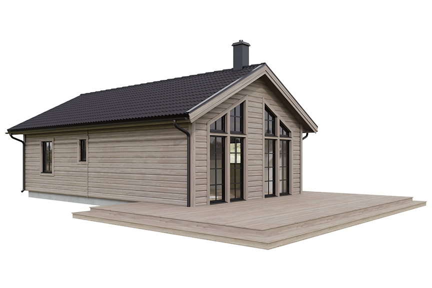 Sylarna 71, enplans fjällstuga timmerhus 54 kvm