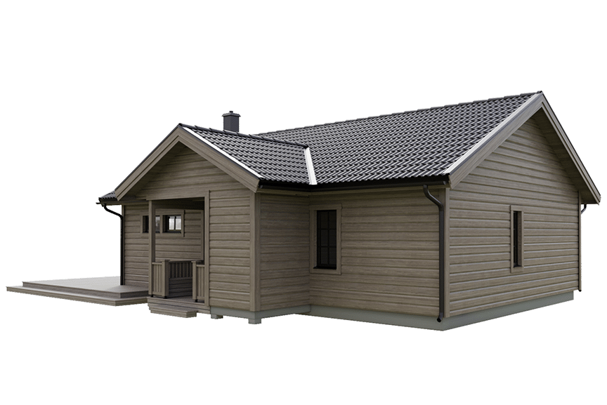 Sylarna 92, enplans fjällstuga timmerhus 74 kvm