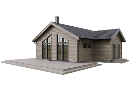 Sylarna 96, enplans fjällstuga timmerhus 81 kvm