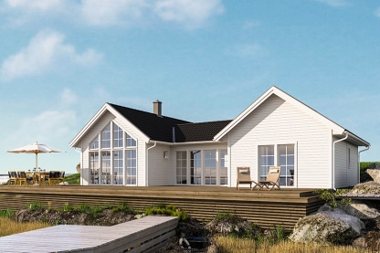 Husserien Torekov - h-hus modernt möter traditionellt fritidshus