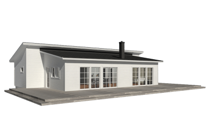 Attityd 135, modernt enplanshus med pulpettak 113 kvm