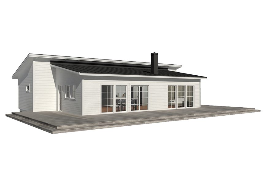 Attityd 135, modernt enplanshus med pulpettak 113 kvm