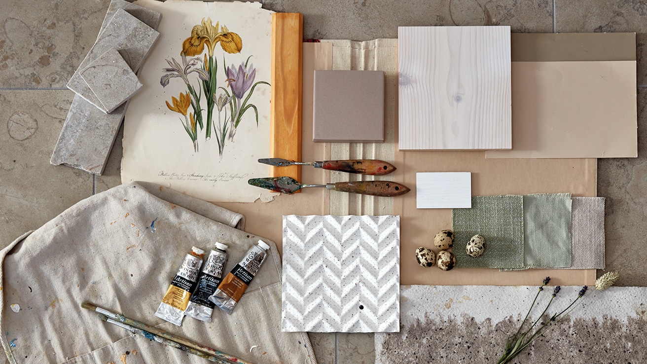 Moodboard material visningshus Alster