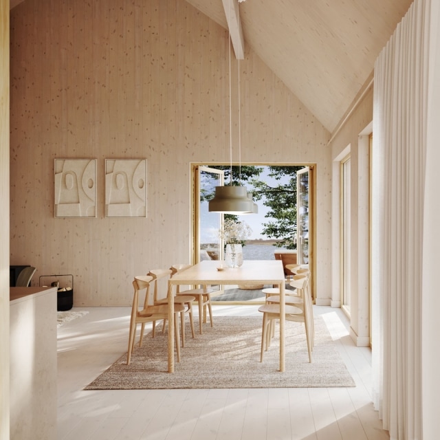 Alster är ett modernt ladhus med ett tydligt arkitektoniskt uttryck.